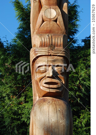 Totem shaped in Stanley park 10867629