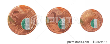 European union concept - 1, 2 and 5 eurocent European union concept - 1, 2 and 5 eurocent 10869433