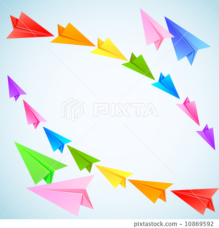Colorful paper airplanes 10869592