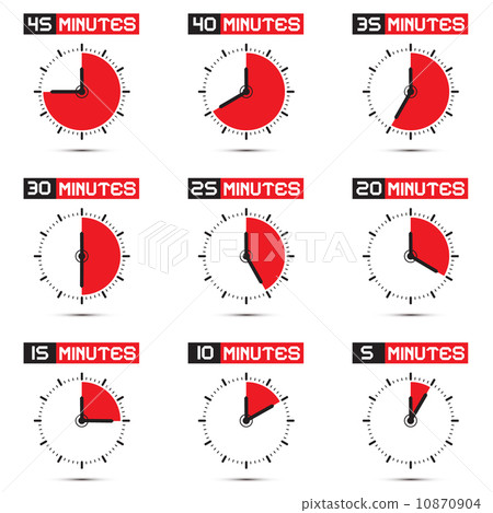 Five to Forty Five Minutes Stop Watch Illustration 10870904