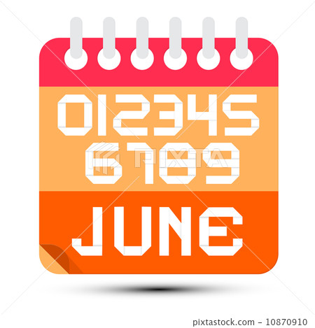June Paper Calendar Isolated on White Background June Paper Calendar Isolated on White Background 10870910