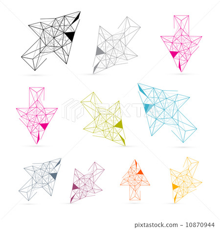 Outline Vector Arrows Set Isolated on White Background Outline Vector Arrows Set Isolated on White Background 10870944
