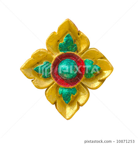 Isolated thai traditional gold stucco Isolated thai traditional gold stucco 10871253