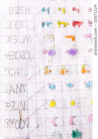 Child homework book count and drawing Child homework book count and drawing 10871324