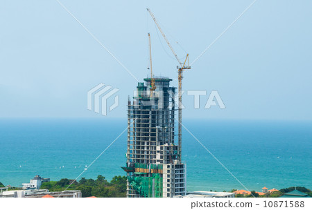 Building construction near sea 10871588