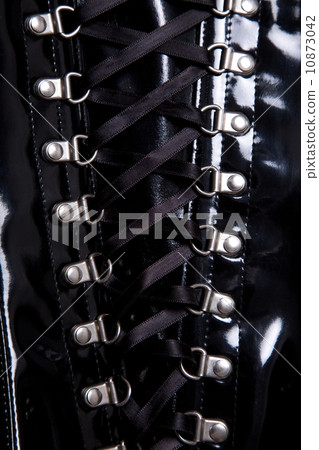 Close-up shot of black corset with d-rings 10873042