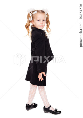 nice little girl in a school uniform 10873716