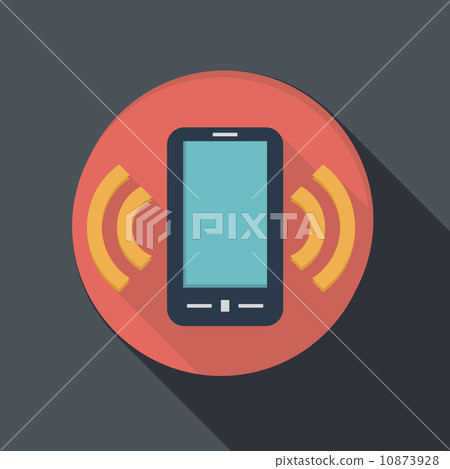 paper flat icon, a ringing phone, the call 10873928