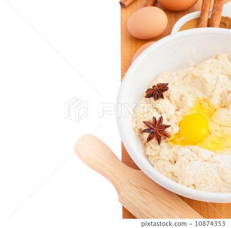 Ingredients for Baking isokated on white background. With sample 10874353