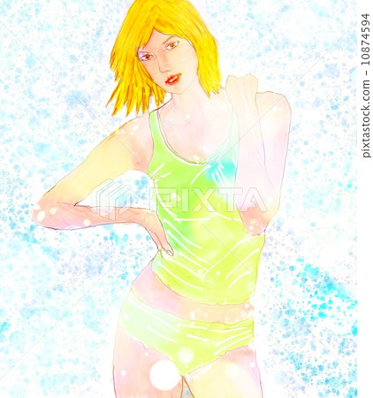 泳裝的美麗的婦女高興初夏1 泳裝的美麗的婦女高興初夏1 10874594