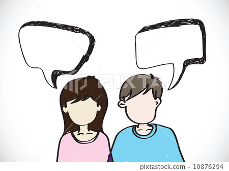 People face emotions icons with dialog speech bubbles 10876294