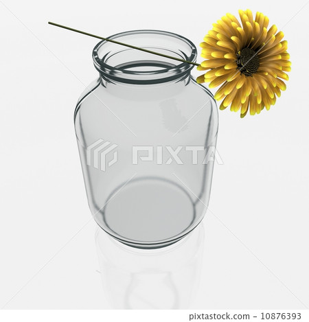 jar with a orange gerber flower isolated on white background jar with a orange gerber flower isolated on white background 10876393