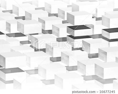 Abstract digital 3d background with white boxes pattern Abstract digital 3d background with white boxes pattern 10877245