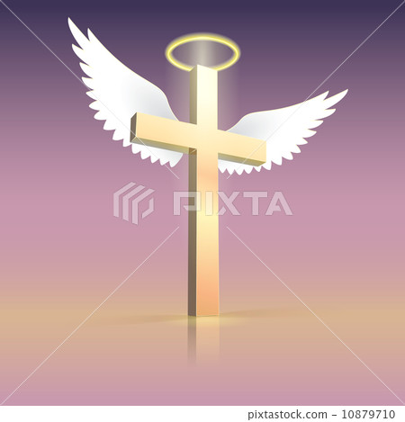 Angel wings nimbus and cross 10879710