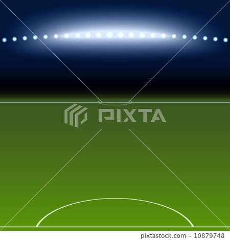 Soccer field with white lines on green Soccer field with white lines on green 10879748