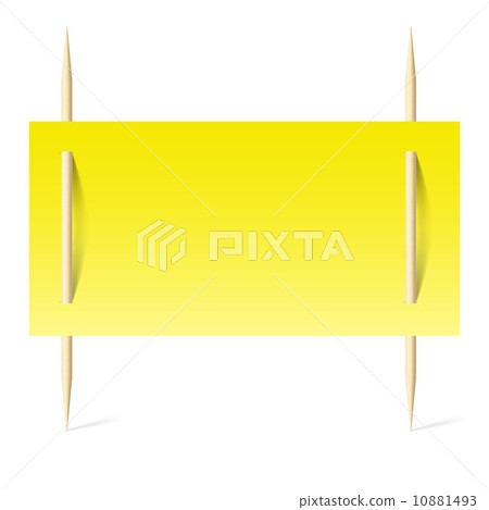 Yellow paper on toothpicks 10881493