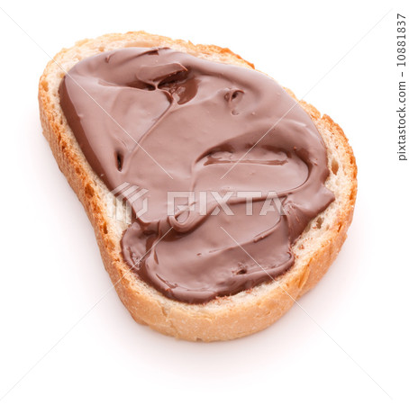 Bread with chocolate cream isolated on white background cutout 10881837