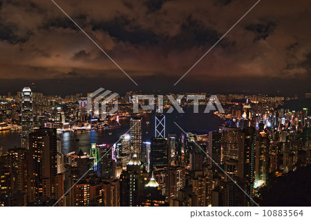Night view from Hong Kong Victoria Peak Night view from Hong Kong Victoria Peak 10883564