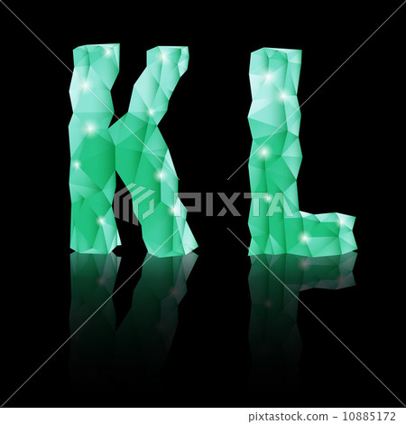 Emerald green polygonal font 10885172