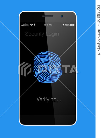 Smartphone fingerprint authentication system - Stock Illustration ...