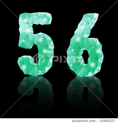 Emerald green polygonal font 10886321