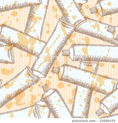 Sketch tooth paste, vector seamless pattern-插圖素材 [10886439] - PIXTA圖庫