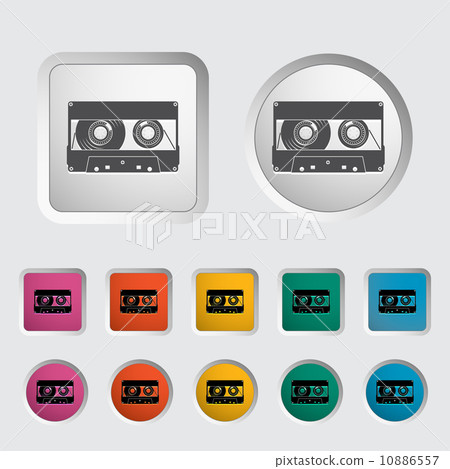 Audiocassette single icon. Audiocassette single icon. 10886557