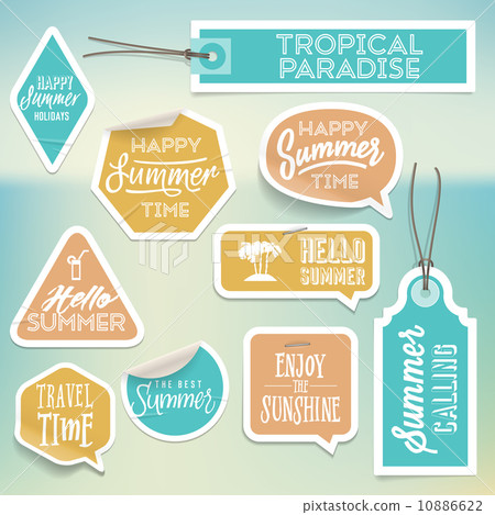 Summer holiday vacation stickers and labels Summer holiday vacation stickers and labels 10886622