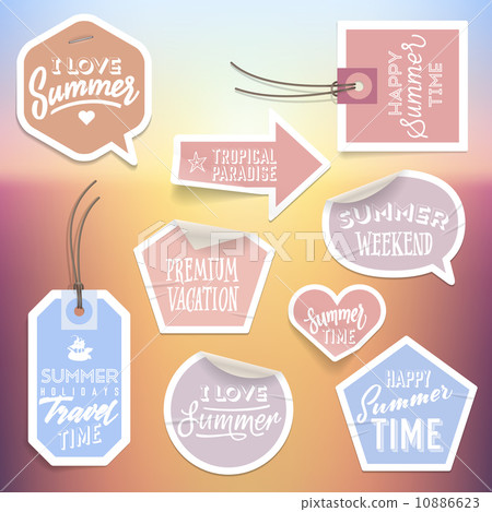 Summer holiday vacation stickers and labels Summer holiday vacation stickers and labels 10886623