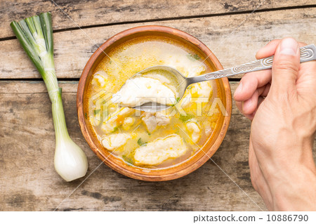 National ukrainian food. Soup with galushky. National ukrainian food. Soup with galushky. 10886790