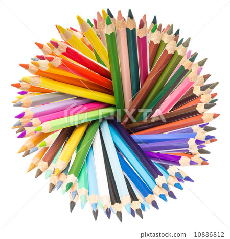 Various colorful pencils isolated on white background 10886812