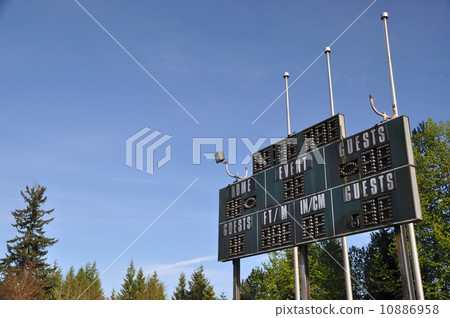 Score board at football stadium Score board at football stadium 10886958