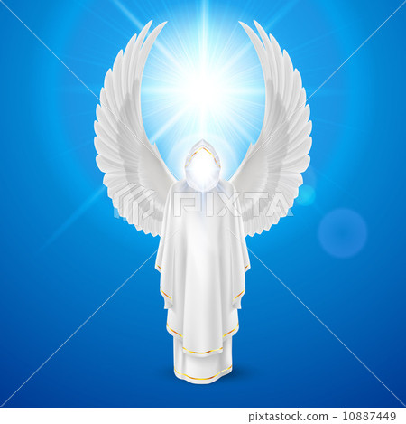 White angel against blue sky 10887449