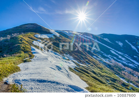 I look up at Mountain Mountain in residual snow 10887600