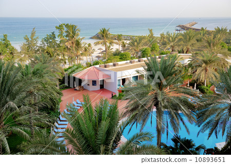 The beach at luxury hotel, Ajman, UAE The beach at luxury hotel, Ajman, UAE 10893651