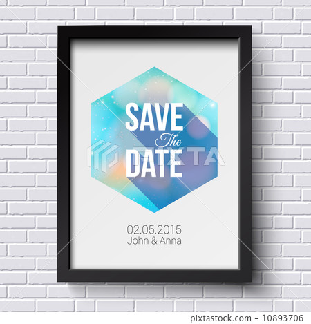 Save the date for personal holiday. Wedding invitation. Black fr Save the date for personal holiday. Wedding invitation. Black fr 10893706