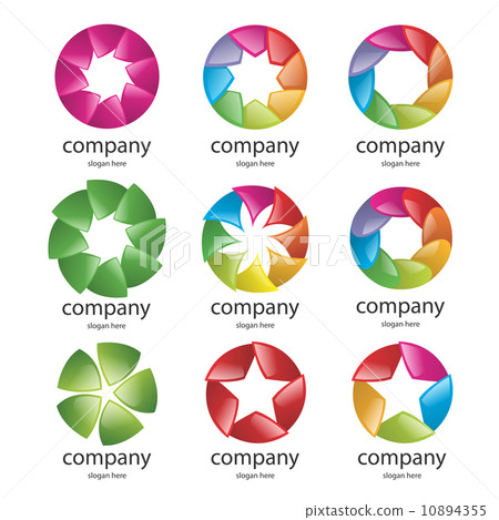 abstract multicolored logo of the petals 10894355
