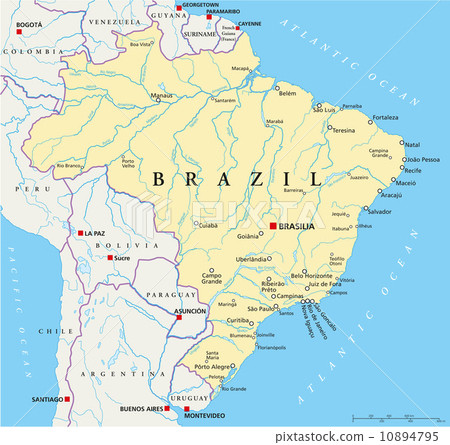 Brazil Political Map 10894795