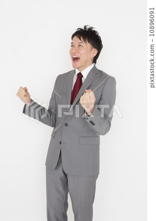 打膽量姿勢的商人 打膽量姿勢的商人 10896091