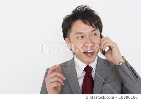 Middle-age salesman talking on smartphone 10896166