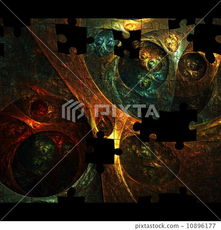 Colorful creative mosaic background with fractal puzzle 10896177