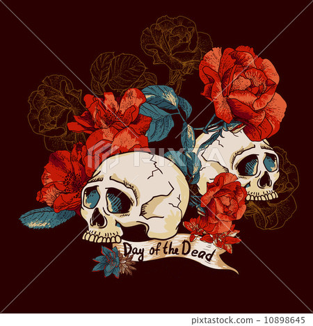 Skull and Flowers Day of The Dead Skull and Flowers Day of The Dead 10898645