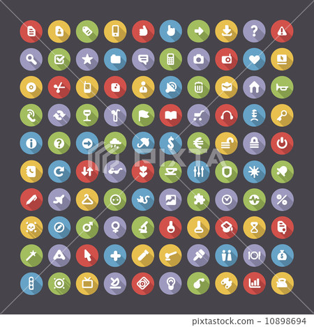 100 Flat Web Icons 100 Flat Web Icons 10898694