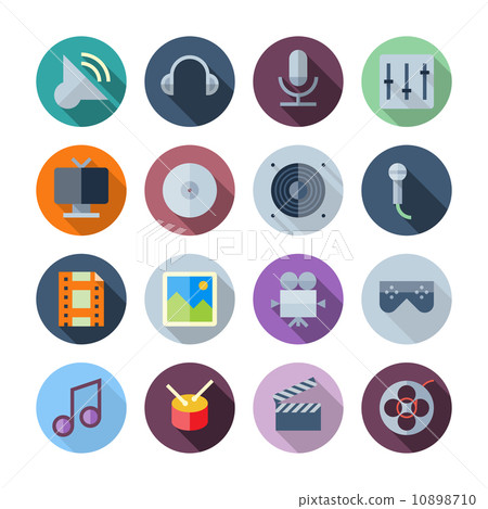 Flat Design Icons For Sound and Music - Stock Illustration [10898710 ...