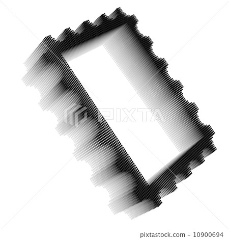 Black pixel icon-like image of postage stamp frame Black pixel icon-like image of postage stamp frame 10900694