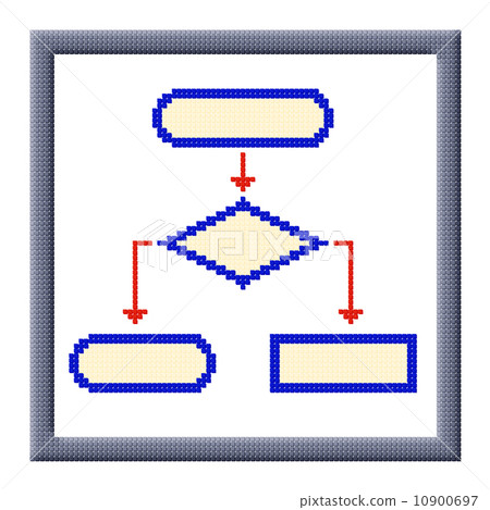Cubes pixel image of flowchart icon in frame 10900697