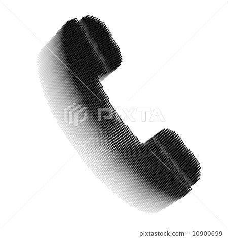 Black pixel icon-like image of handset 10900699