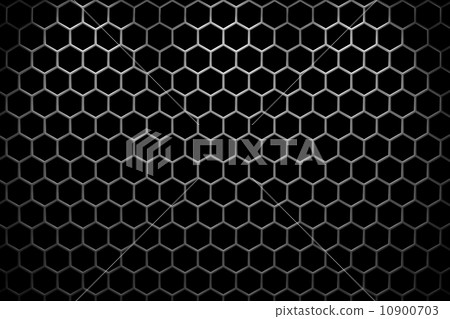 Steel grid with hexagonal holes under three spot lights 10900703