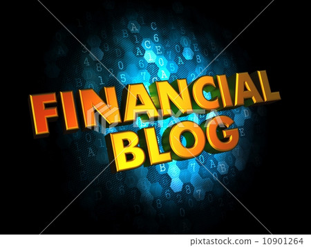 Financial Blog- Gold 3D Words. 10901264