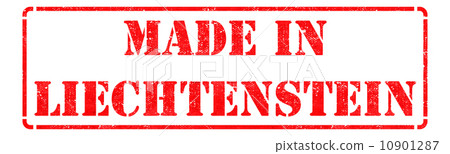 Made in Liechtenstein - inscription on Red Rubber Stamp. Made in Liechtenstein - inscription on Red Rubber Stamp. 10901287
